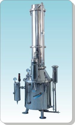 上海三申不銹鋼塔式蒸汽重蒸餾水器TZ50